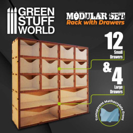 Modular Rack with Drawers – modulárny organizér so 16 zásuvkami (vertikálne)