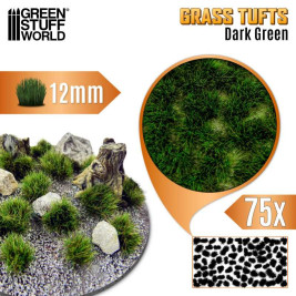 Grass Tufts – samolepiace mačiny tmavo zelená tráva 12mm (75 ks)