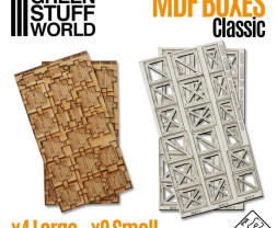 Classic Wood Crates – drevené prepravky (4× veľká, 2× malá)