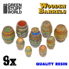 Resin Wooden Barrels – resinové drevené sudy (9 ks)