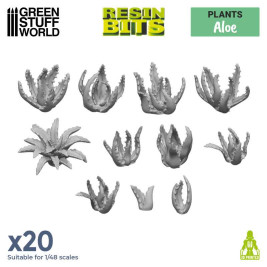 3D Printed Set Aloe Plant – 3D tlačená rastlina Aloe (20 ks)