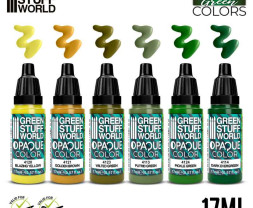 Acrylic Paint Set – Opaque Green Colors (6× 17 ml)