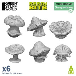 3D Printed Set Chunky Mushrooms XL – 3D tlačené hrubé huby XL (6 ks)