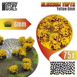 Blossom Tufts – samolepiace kvety žlté, 6mm (75 ks)