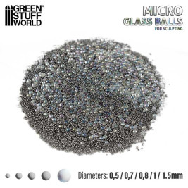 Mixed Micro Glass Balls – sklenené guličky 0,5–1,5 mm (1000 ks)