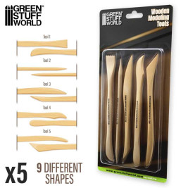 Wooden Modeling Tools – drevené sochárske nástroje (5 ks)