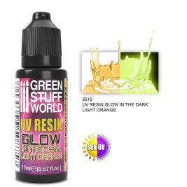 UV Resin Glow in the Dark Light Orange – v tme svetielkujúca scénická voda svetlo oranžová (17 ml)