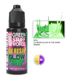 UV Resin Glow in the Dark Green – v tme svetielkujúca scénická voda zelená (17 ml)