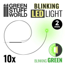 LED dióda blikajúca zelená 2mm (10 ks)