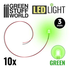 LED dióda zelená 3mm (10 ks)