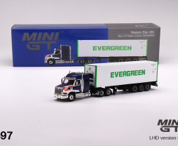 1:64 Western Star 49X Blue w/ 40' Reefer Container ″Evergreen″