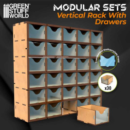 Modular Rack with Drawers – modulárny organizér s 30 zásuvkami (vertikálne)