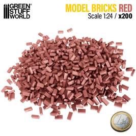 Miniature Bricks – keramické tehly červené 1:24 (200 ks)