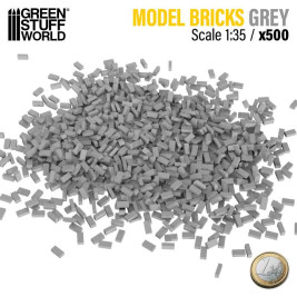 Miniature Bricks – keramické tehly šedej 1:35 (500 ks)