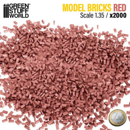 Miniature Bricks – keramické tehly červené 1:35 (2000 ks)