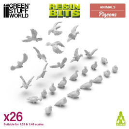 3D Printed Set Pigeons – 3D tlačenie holuby (26 ks)