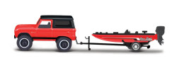1:64 Maisto Design Tow+Go 1966 Ford Bronco & Trailer w/ Bass Boast
