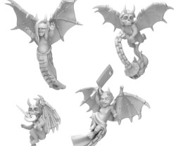 3D Printed Evil Cherubs 1:48 - 3D tlačenie Zlí Cherubíni (4 ks)