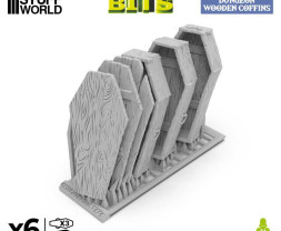 3D Printed Dungeon Wooden Coffins 1:48 - 3D tlačené drevené rakvy (3 ks)