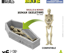 3D Printed Dungeon Wooden Coffins 1:48 - 3D tlačené drevené rakvy (3 ks)