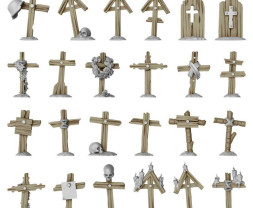 3D Printed Trench Wooden Crosses 1:48-1:35 - 3D tlačené drevené kríže (24 ks)