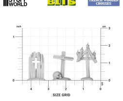 3D Printed Trench Wooden Crosses 1:48-1:35 - 3D tlačené drevené kríže (24 ks)