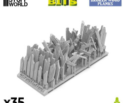 3D Printed Set Broken Wood Planks – 3D tlačené poškodené drevené planky (35 ks)