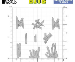 3D Printed Set Broken Wood Planks – 3D tlačené poškodené drevené planky (35 ks)