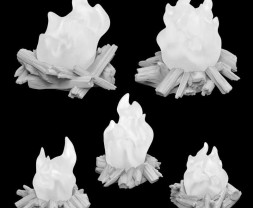 3D Printed Set Campfires for 3mm LEDs – 3D tlačené ohnisko pre 3mm LED (5 ks)