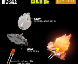 3D Printed Set Campfires for 3mm LEDs – 3D tlačené ohnisko pre 3mm LED (5 ks)