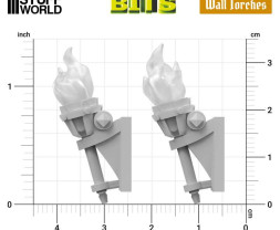 3D Printed Set Wall Torches for 3mm LEDs – 3D tlačené nástenné lúče pre 3mm LED (5 ks)
