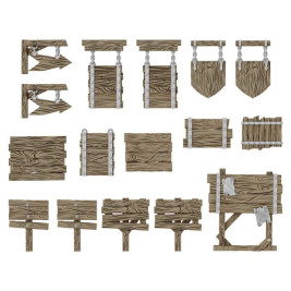 3D Printed Set Wood Signs – 3D tlačené drevené značenia (16 ks)