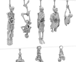 3D Printed Set Hanging Skeletons – 3D tlačenie visiace kostlivci (8 ks)