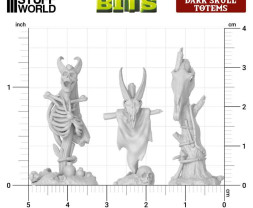 3D Printed Set Dark Skull Totems – 3D tlačené temné lebky (8 ks)