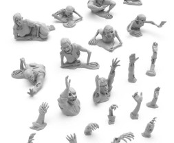 3D Printed Set Dead Rising Zombies – 3D tlačené z mŕtvych vstávajúca zombie (21 ks)