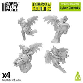 3D Printed Set Cyber Cherubs Servitors – 3D tlačenie kybernetickej cherubovej (4 ks)