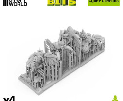 3D Printed Set Cyber Cherubs Servitors – 3D tlačenie kybernetickej cherubovej (4 ks)