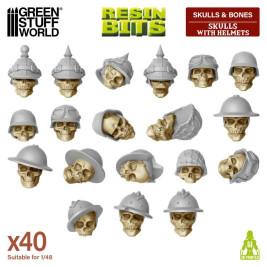 3D Printed Set Skulls with Helmets – 3D tlačené lebky v prilbách (40 ks)