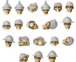 3D Printed Set Skulls with Helmets – 3D tlačené lebky v prilbách (40 ks)
