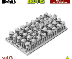 3D Printed Set Skulls with Helmets – 3D tlačené lebky v prilbách (40 ks)