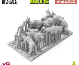 3D Printed Set War Dogs – 3D tlačenie vojnové psy (9 ks)
