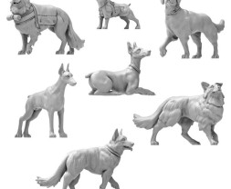 3D Printed Set War Dogs – 3D tlačenie vojnové psy (7 ks)