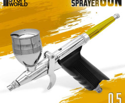 Striekacia airbrush pištoľ GSW s ergonomickou rukoväťou a tryskou 0,5 mm