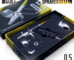 Striekacia airbrush pištoľ GSW s ergonomickou rukoväťou a tryskou 0,5 mm