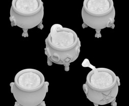 3D Printed Set Magic Cauldrons for 3mm LEDs – 3D tlačené magické kotlíky pre 3mm LED (5 ks)