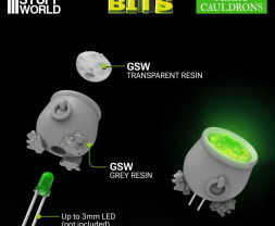 3D Printed Set Magic Cauldrons for 3mm LEDs – 3D tlačené magické kotlíky pre 3mm LED (5 ks)