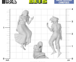 3D Printed Set Dead Human Corpses – 3D tlačené ľudské mŕtvoly (8 ks)