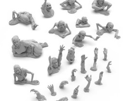 3D Printed Set Dead Rising Zombies – 3D tlačené z mŕtvych vstávajúca zombie (24 ks)