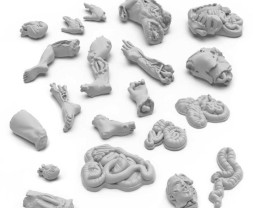 3D Printed Severed Body Parts 1:48 - 3D tlačené oddelené časti tela (30 ks)
