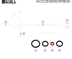 Airbrush sada tesniacich O-krúžkov pre Gaahleri Mobius